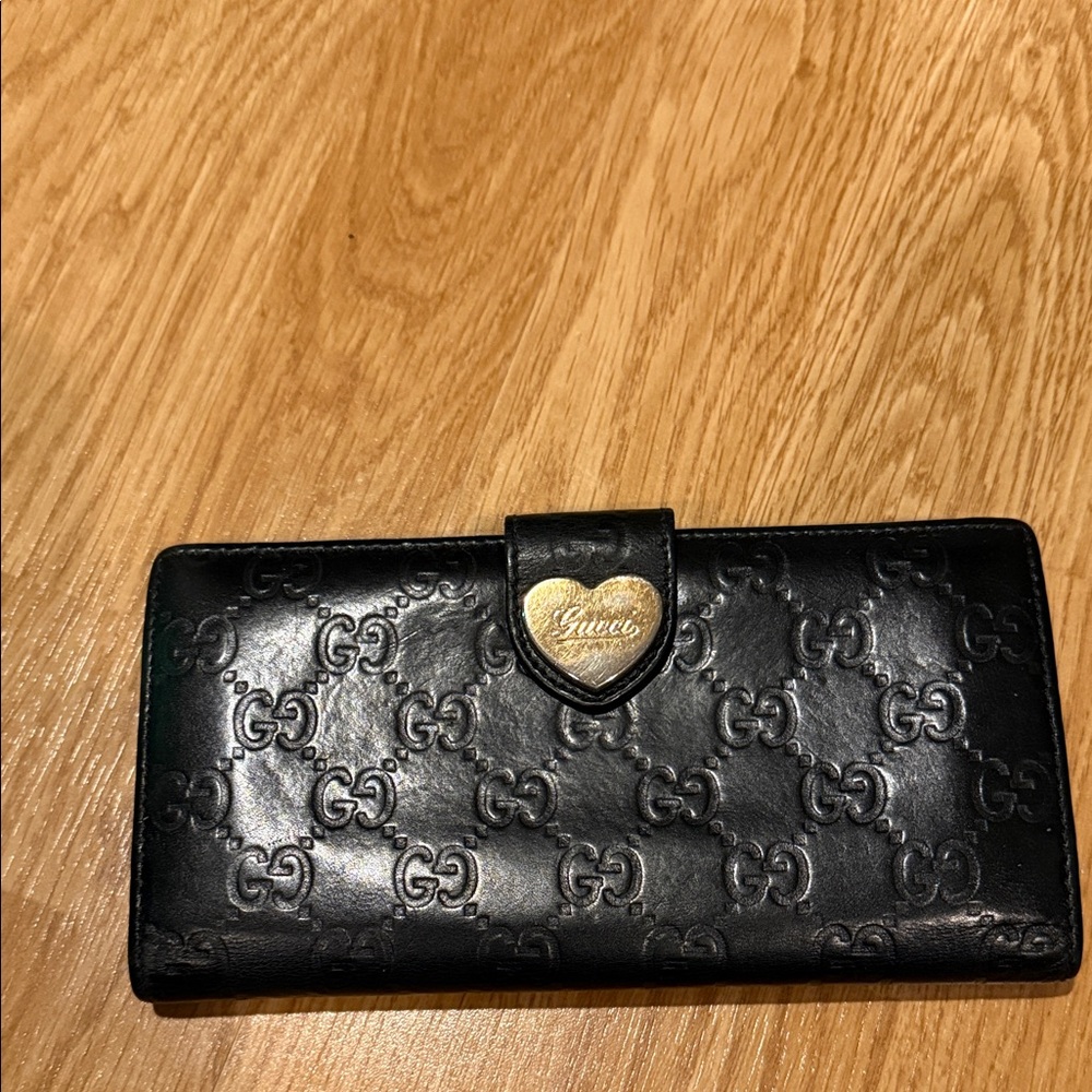 Auth GUCCI Guccissima Bifold Long Wallet Dark Brown Leather/Goldtone - e60795g